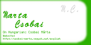 marta csobai business card