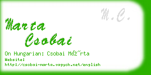 marta csobai business card